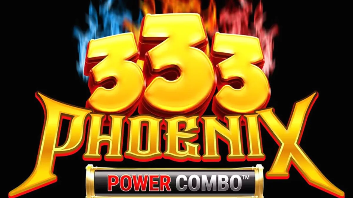 Ang visual na disenyo ng 333 Phoenix Blaze Power Combo na nagpapakita ng mga simbolo ng phoenix at lava.
