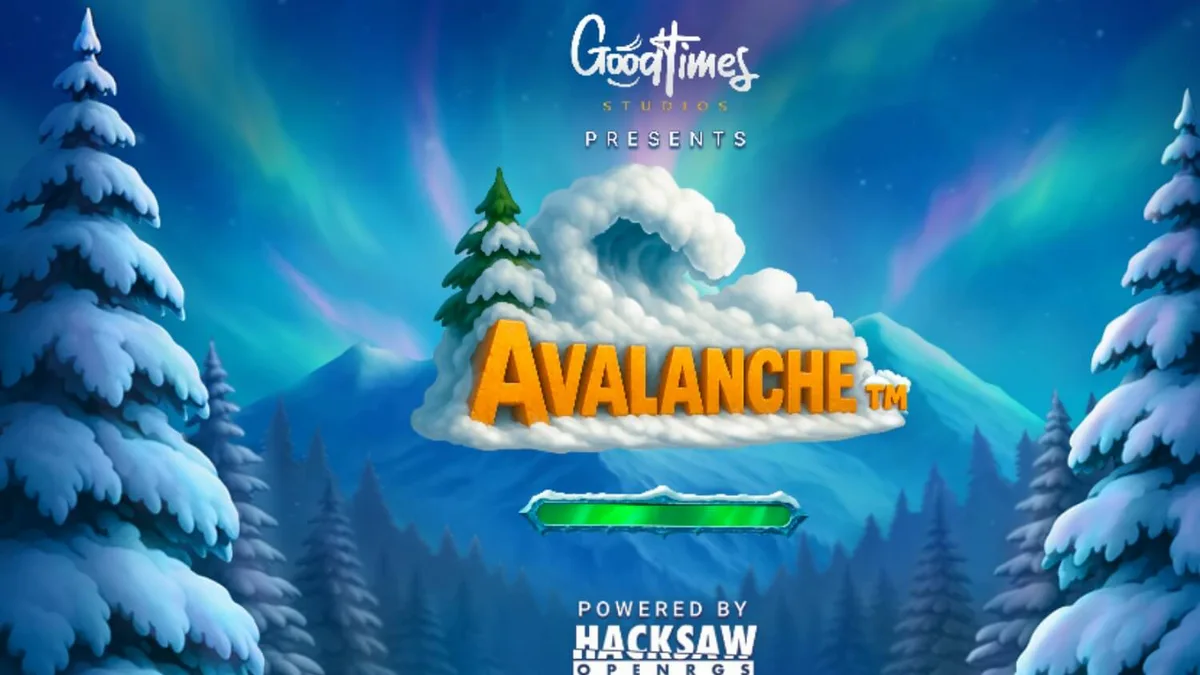 Isang makulay na Alpine winter scene na nagtatampok ng mga animated na karakter sa Avalanche slot.